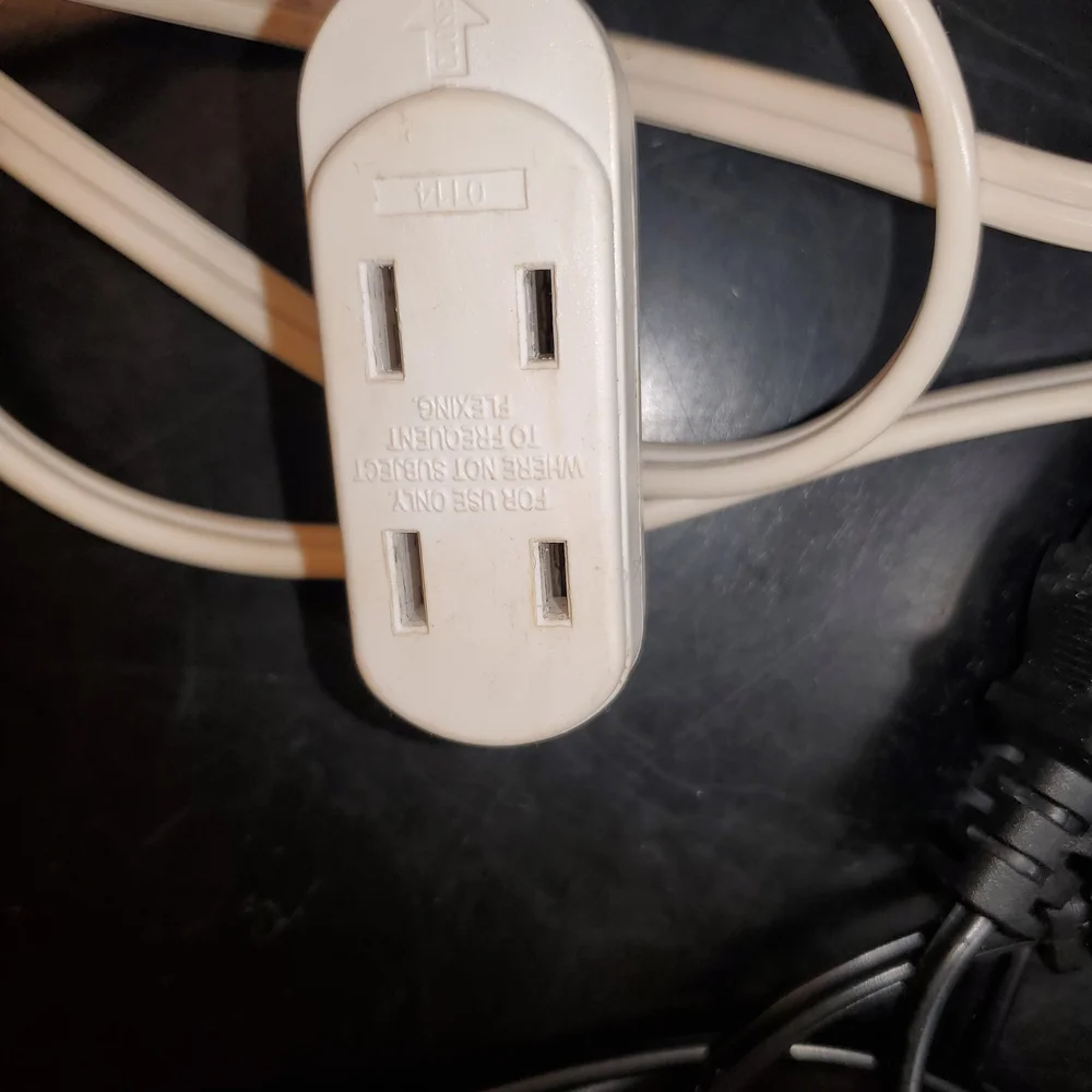 Power Cord 10A 125V 3.5 FEET Black+ Extension 13A 125V 8.5 FEET White with a sli